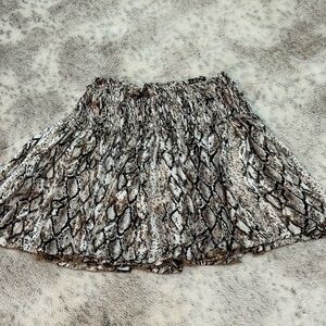 Eesome Snake Print Skater Skirt - Black, Brown, Cream